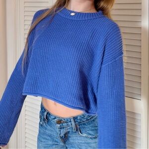 Blue Cropped Sweater